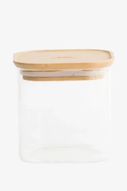 Pebbly Fyrkantiga burkar med bambulock 800 ml
