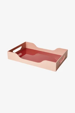 PRINTWORKS Lackad bricka - Swell, rödbrun/rosa L