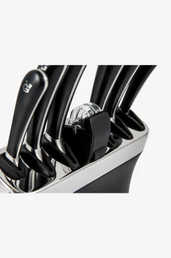 Robert Welch Svart knivblockset 8P och knivslip Signature