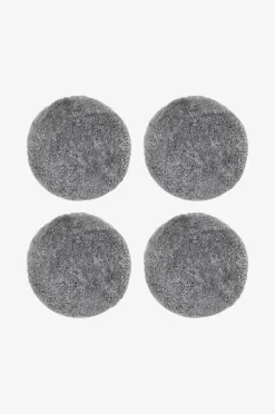 Skinnwille Fårskinn Cushion Round Curly 4-pack
