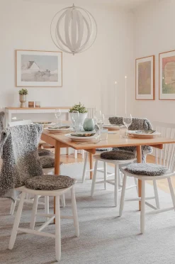 Skinnwille Fårskinn Cushion Round Curly 4-pack