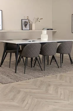 Venture Home Matgrupp Jimmy med 6 st matstolar Velvet Stitches