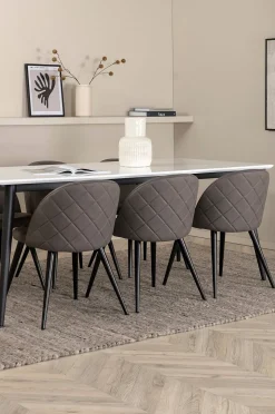 Venture Home Matgrupp Jimmy med 6 st matstolar Velvet Stitches
