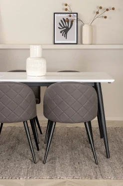 Venture Home Matgrupp Jimmy med 6 st matstolar Velvet Stitches