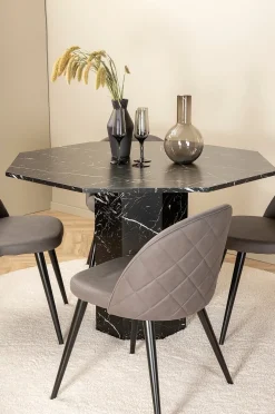 Venture Home Matgrupp Marbs med 4 st matstolar Velvet Stitches