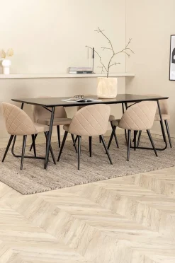 Venture Home Matgrupp Petra med 6 st matstolar Velvet Stitches