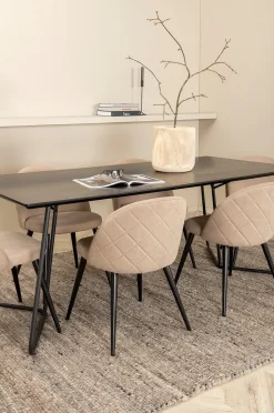 Venture Home Matgrupp Petra med 6 st matstolar Velvet Stitches
