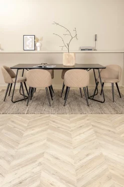 Venture Home Matgrupp Petra med 6 st matstolar Velvet Stitches