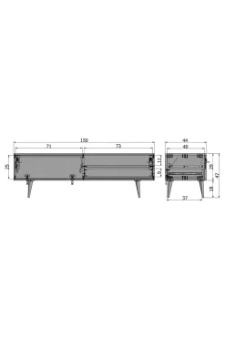 WOOOD Mediabänk Tygo, 150cm