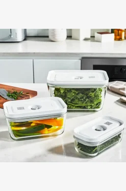ZWILLING Vakuumlådor Set Fresh & Save 3 st S, M och L Glas